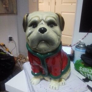 Xmas dog cookie jar